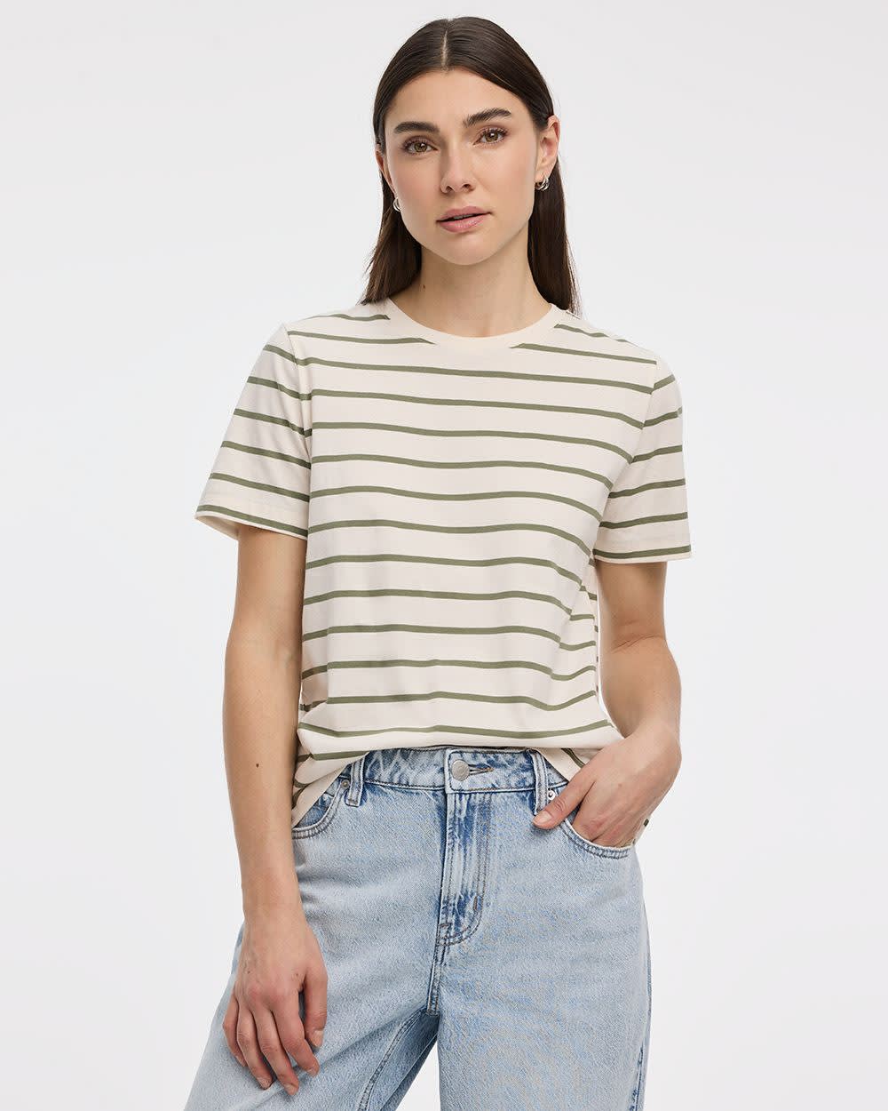 T-shirt rayé à col rond
