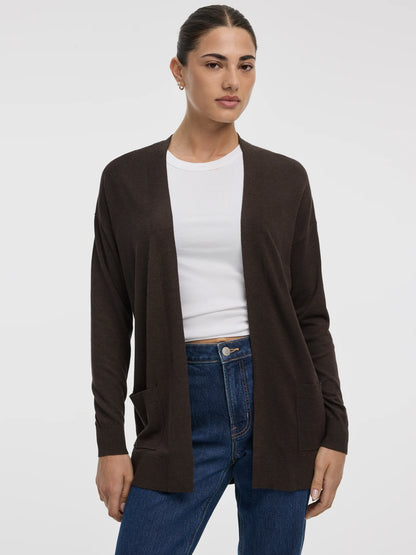 Cardigan ouvert à manches avec poches