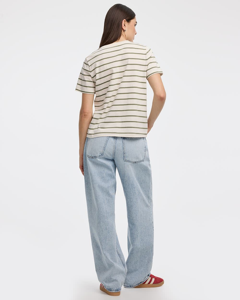 T-shirt rayé à col rond