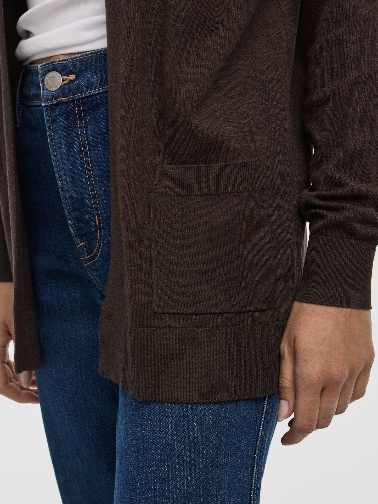 Cardigan ouvert à manches avec poches
